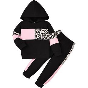 Girls Clothes Toddler Fall Outfits Long Sleeve Hoodie Sweatshirt Tops + Sweatpants 2 Pieces 2-7Y