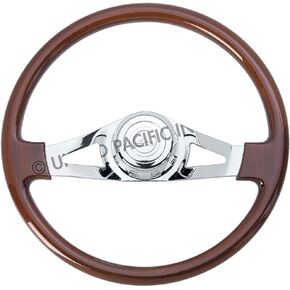 United Pacific 88123 - Steering Wheel - 18" Chrome 2 Spoke Steering Wheel With Hub For Peterbilt 1998-2005, Kenworth 20