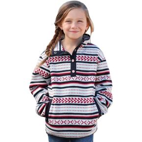 Cinch Girl's Blue Fleece Pullover Blue XS