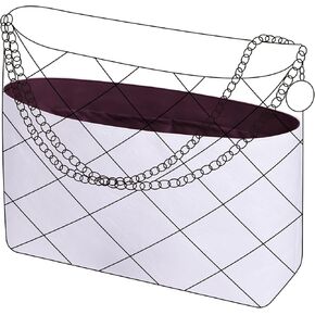 DGAZ Lightweight Purse Organizer Insert for Chanel 22 Bag,Silk and Dupontpaper handbag inner for Luxury Bags(Craie,S)
