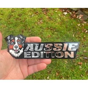 Dog Edition Car Badges Laser Cutting Car Vehicle Emblem,3D Car Badge Automotive Decals Stickers Funy Animal Decor Car Accessories Gifts for Car Truck Rv Boat Exterior Decoration (Australian Shepherd)