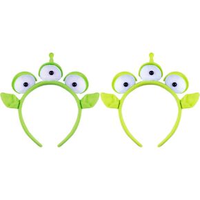 KKBES 2 Pack Three-eyed Alien Headbands, Alien Monster Headband, Green Monster Headband, Halloween Costume Hair Bands in Kuwait