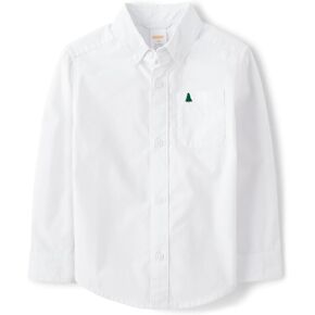 Gymboree,and Toddler Long Sleeve Button Up Shirts,Snow White,3T