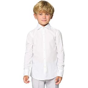 Opposuits Boys - Casual Button Up Shirt - Formal - Slim Fit - White - Long Sleeve