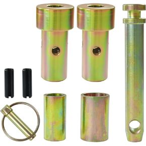 TK95029 Cat 1 Quick Hitch Adapter Bushing Kit with S07070200 Top Link Pin and Heavy Duty Lynch Pin with Ring Replaces S14114400 for Category 1 3-Point Tractors
