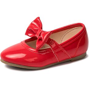 LM Toddler/Little Girls Mary Jane Dress Shoes Bow Ballet Flats for Wedding, Party, School