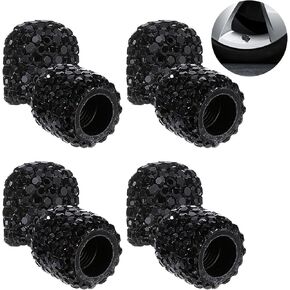 8Pcs Bling Tire Valve Stem Caps, Crystal Diamond Tire Valve Caps, Universal Tire Valve Stem Covers Dustproof Tire Caps for Cars, SUV, Trucks, Bikes, Motorcycles, Bicycles (Black) in Saudi Arabia