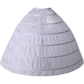 6 Hoop Petticoat for Women Underskirt Crinoline Long Full A-line Half Slip for Wedding Quinceanera Dress Ball Gown