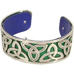 Biddy Murphy Trinity Knot Bracelet Rhodium Plated & Leather Handmade in Ireland