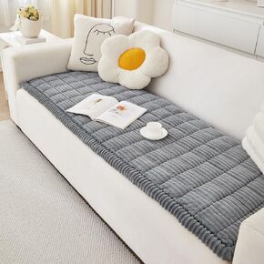 Couch Cover for Dogs Washable, Fuzzy Pet Couch Covers for Sofa, Couch Covers for 3 Cushion Couch Sofa Pet Friendly, Non Slip Sofa Cover (White, 27.6" x 59")