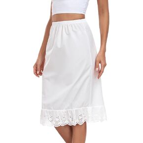 Half Slips for Under Dresses Skirt Extenders Vintage Underskirt with Lace Trim Anti Static Skirt