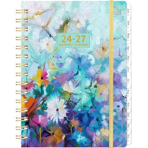 2024-2027 Monthly Planner/Calendar - 3 Year Monthly Planner 2024-2027, July 2024 - June 2027, 6.3" x 8.4", 36 Monthly Planner with Tabs, 29 Notes Pages, Hardcover, Inner Pocket - Oil Painting