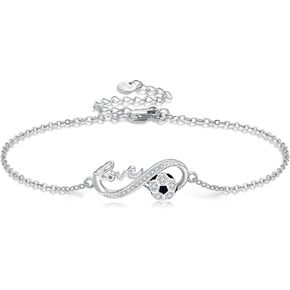 Soccer Bracelet 925 Sterling Silver Soccer Bracelet Soccer Jewelry For Women