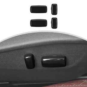 CheroCar Seat Adjusting Backrest Handle Button Switch Trim Cover Interior Decoration Accessories for 2010-2015 Chevrolet Camaro (Black)