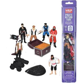 Wild Republic Nature Tube, Buccaneer Figurines, Pirate Party, Kids Gifts, Educational Toys, Hobby, 10-Piece Set,Multi,1.5" to 3"