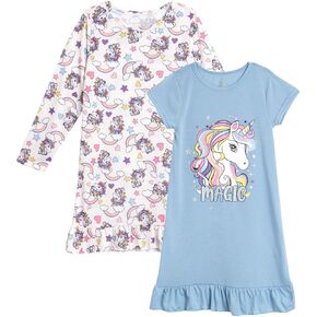 Sweet & Sassy Girls' Pajamas - 2 Pack Sleep Shirt Nightgown Pajamas (Size: 4-14)