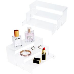 Acrylic Display Risers, 6pcs Clear Display Stand Rectangular Stands Showcase Collectibles Display Shelf for Dessert Cupcake Figures Jewelry Perfume(Clear-6pcs)