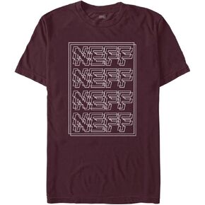 NEFF Cracked Young Men's Short Sleeve Tee Shirt, Burgundy, Small