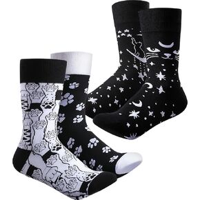 Funny Animal Socks for Women - Cute Dog and Cat Paw Socks, Colorful Novelty Socks for Animal Lover