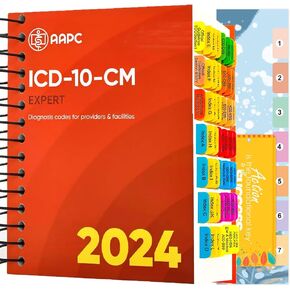 علامات تبويب الفهرس لإصدار AAPC ICD-10-CM 2024 كتاب الرموز الرسمي الكامل، 84 علامة تبويب مغلفة من مادة PVC الشفافة المرمزة بالألوان، علامة مرجعية، 50 علامة تبويب لإرشادات الترميز ICD-10، 34 علامة تبويب فارغة (الكتاب غير متضمن)