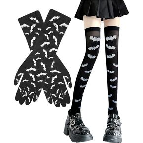Socks and Full Finger Gloves Long Arm Gloves for Halloween Dance Costume Party,Cosplay