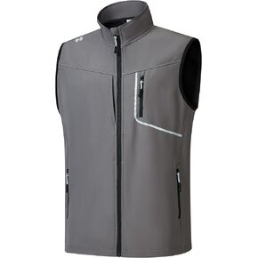 HOTSUIT Water Resistant Golf Vest for Men Lightweight Men’s Winter Vests Outerwear with 7 Pockets Softshell Fleece Vest