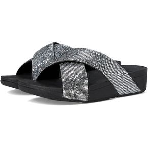 FitFlop Women's Lulu Glitterball Cross Slides Wedge Sandal
