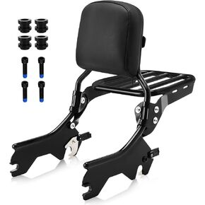 MoKitDora Holdfast Sissy Bar Luggage Rack with Docking Hardware for Harley 2018-UP Softail Heritage Classic Street Bob Slim Deluxe Standard, Chrome