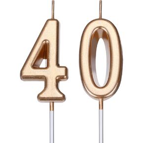 16th Birthday Candles Cake Number Candles Happy Birthday Cake Candles Topper Decoration for Birthday Wedding Anniversary Celebration Favor, Champagne Gold