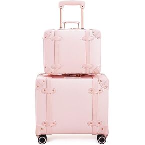 Vintage Carry On Luggage with Wheels Cute Retro Suitcase for Airplanes
