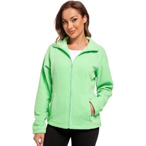 Women's Fleece Lightweight Jacket Full Zip Fall Warm Zipper Pocket Jacket for Women