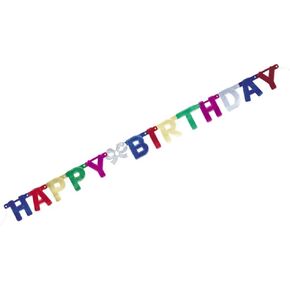 لافتة معدنية مكتوب عليها Happy Birthday بطول 1.22 متر