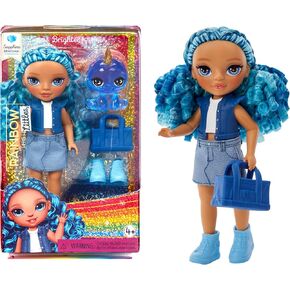 Rainbow High Littles – Sapphire Bradshaw, Blue 5.5" Posable Small Doll with Purse, Magical Pet Yeti, Girls Toy Gift, Kids Ages 4-12 Years