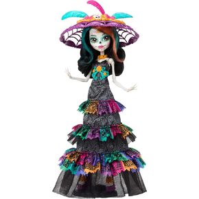 Monster High Doll, Skelita Calaveras Día De Muertos 2024 Howliday Collectible with La Catrina Hat, Papel Picado Dress, and Displayable Packaging