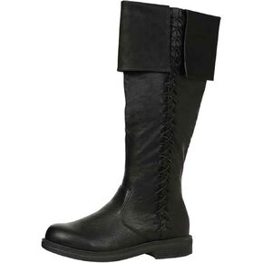 Medieval Pirate Boots Mens Renaissance Pull On Mid Calf Gothic Boots Halloween Costume Boots Vintage Stage Pirate Viking Shoes