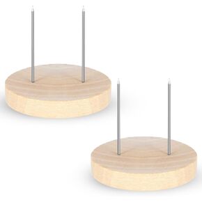 Grevosea 2 Pcs Crochet Doll Stand, Wooden Doll Stand for Mini Crochet Dolls Dual-Needle Support Wood Display Stand Action Figure Stand Perfect for Displaying and Doll Enthusiasts 1.87x1.75 Inch