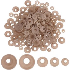 PH PandaHall 200pcs Safety Eyes Washers 5 Colors Plastic Craft Eyes Backs Stuffed Crochet Washers Eyes Nose Gaskets Kawaii Eyes Washers for Teddy Bear Craft Puppet Plush Animal Making, Tan Color