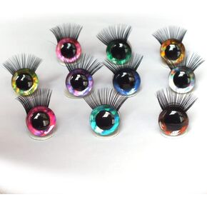 Get Creative with Our 20pcs Toy Eyes with Eyelash Set - Perfect for DIY Plush and Doll Making! These 3D Safety Glitter Toy Eyes Come in a Mixed Color Assortment and 16mm in Size