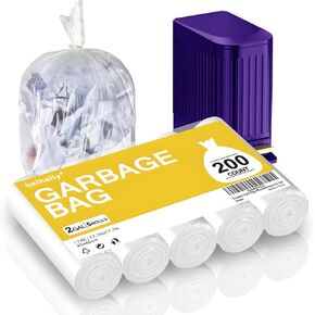 Heihaily Small Trash Bags 4 Gallon Garbage Bags Bathroom Kitchen Office Clear Waste Basket Liners for Cat Litter, Paper Shredder Bags, 10L, 105 Count
