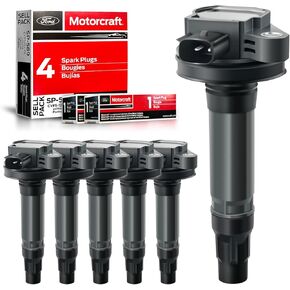 MAS Set of 6 Ignition Coil Pack & 6Pcs Motorcraft Platinum Spark Plug SP589 Compatible with Lincoln MKS MKT MKX MKZ Ford Edge Flex Fusion Taurus 3.7 3.5 V6 Replacement for UF553 UF595 5C1652