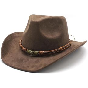 قبعات رعاة البقر الغربية ذات حافة واسعة للنساء والرجال من جلد الغزال راعية البقر فيدورا بنما للنساء والرجال in Kuwait