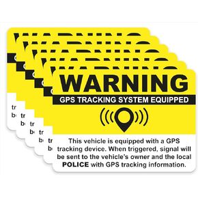 GPS Tracking Sticker Anti-Theft Car Vehicle Warning 6 Pack 2.5"x3.5" Vinyl Decals Two-Sided, in/Outdoor, Laminated for UV & Water