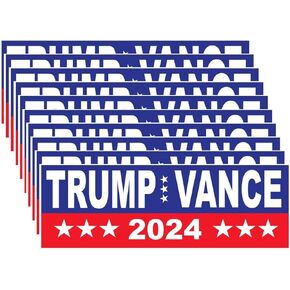 10 Pack Trump Vance 2024 Stickers Bumper Car Decals Stickers Waterproof Anti-Fade Make America Great Again Trump Merchandise