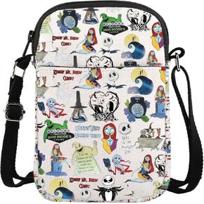 ENSIANTH The Nightmare Before Inspired Messenger Bag Nightmare Skull Merch Jack Sally Fans Gift Zero Ghost Dog Crossbody Bag