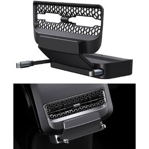 Tesla Rear Vent Expansion Dock for Tesla Model 3/Y Accessories - Retractable Cord Car Phone Fast Chargers Tesla Accessories for Model Y Model 3 2021 2022 2023 2024,Fits Tesla Rear Seat Air Vent Cover