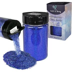 Craft And Party, Holographic Glitter, 6.35oz Silver Glitter, Holographic Fine Glitter, Glitter Powder for Craft, Hair, Nail and Body. in Kuwait