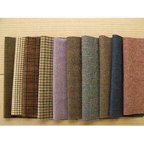 British Tweed 100% Wool Remnants Offcuts Squares Crafts 10 Pieces 9x9 inch, Made in Great Britain…