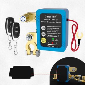 DaierTek Remote Battery Disconnect Switch 12V/24V 240A Kill Switch Anti Theft Automotive Cut Off Switch for Car Truck RV ATV Boat