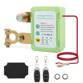 Upgrade Remote Battery Disconnect Switch 12V 240A, Battery Kill Switch for Car 12V/24V with Led Voltage Display, Battery Cut Off Shut Off Switch for Auto,RV, Vehicle, ATV,Truck, Boat.