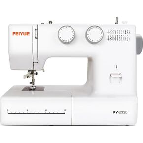 FEIYUE FYe330 Home Sewing Machine with Foot Pedal, Controllable Pedal Speed, 105 Stitch Applications, Powerful Servo Motor, Great for Beginners (White)